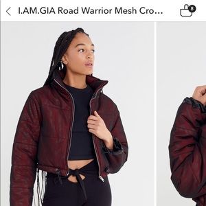 iamgia road warrior mesh cropped puffer jacket